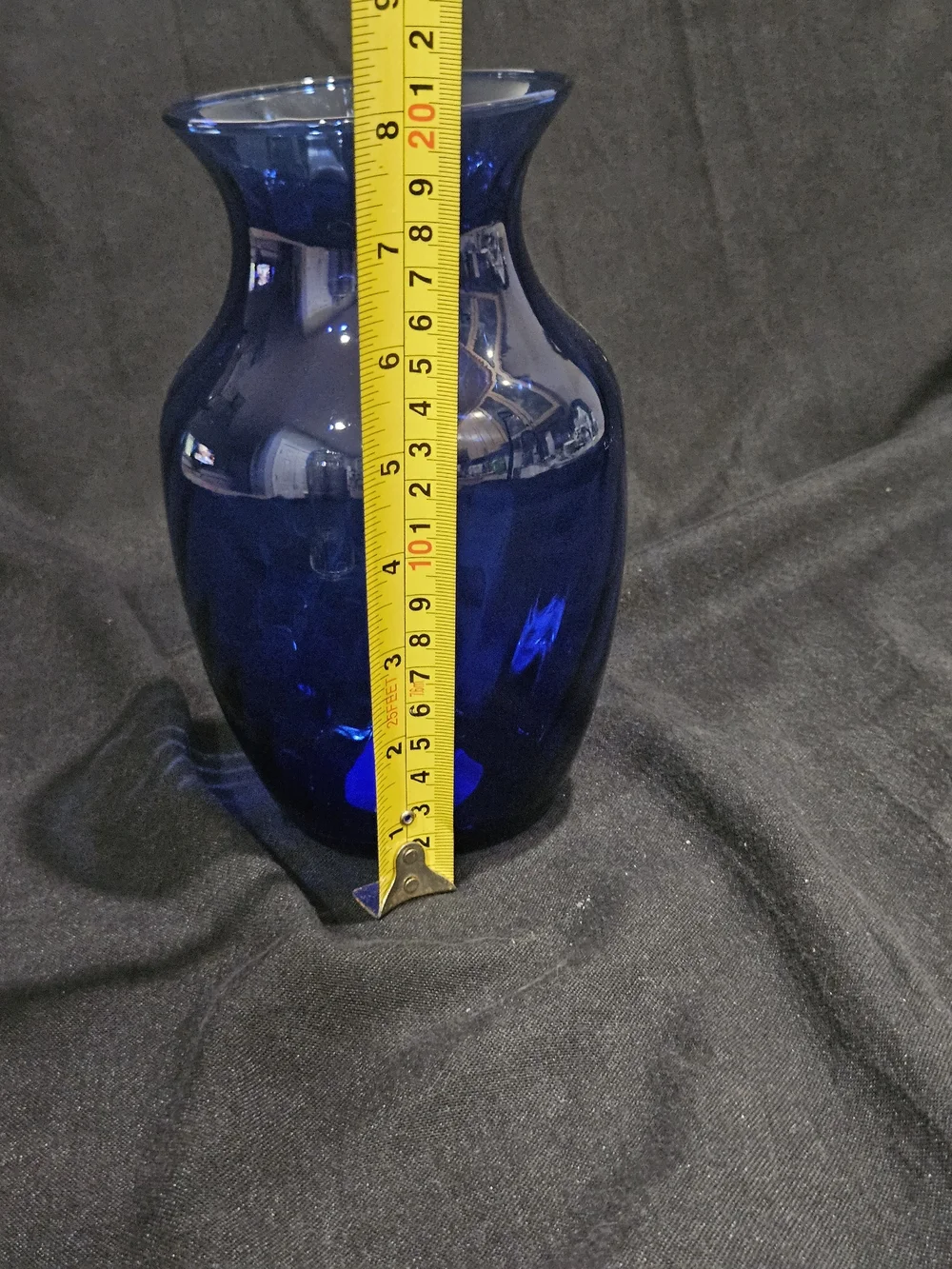 Vtg Indiana Glass Cobalt Blue Illusions Swirl Vase 8